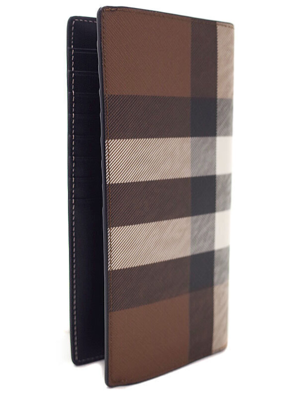 Burberry Bi Wallet fold Long Check Black